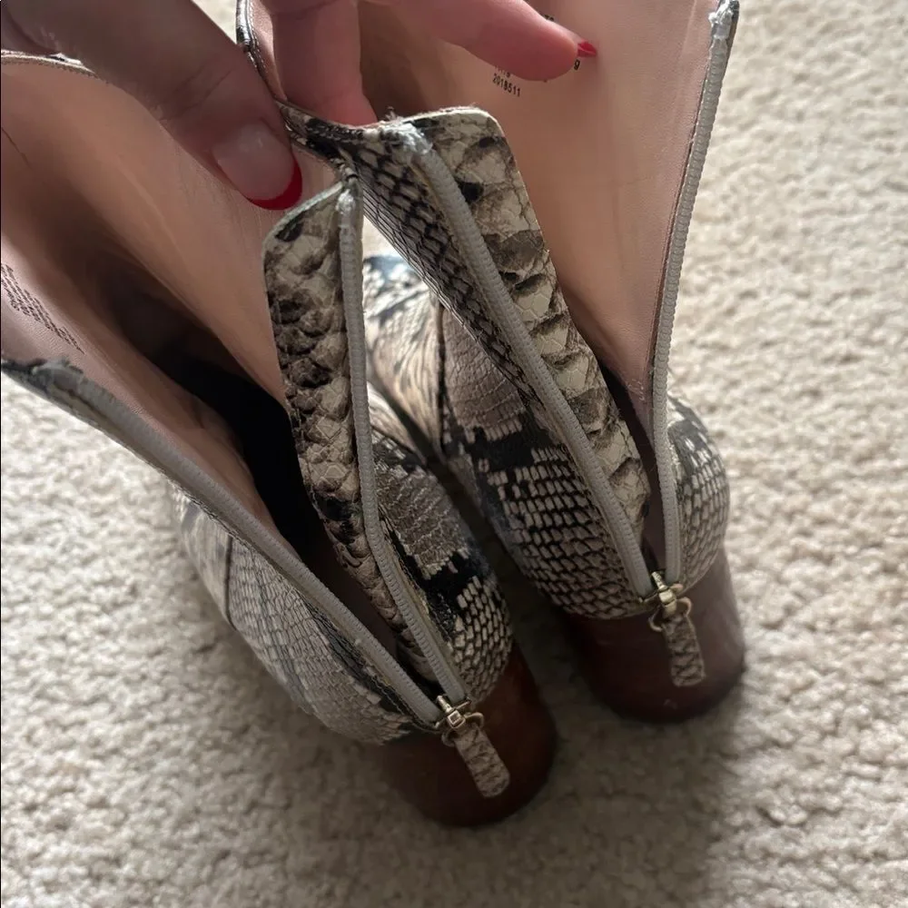 J. Crew Sadie Boots in Snake-Embossed Leather Sz 9.5